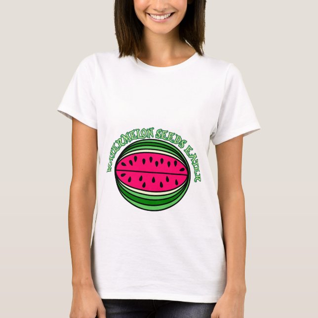 Gravid vattenmelon kärnar ur eateren t-shirt (Framsida)