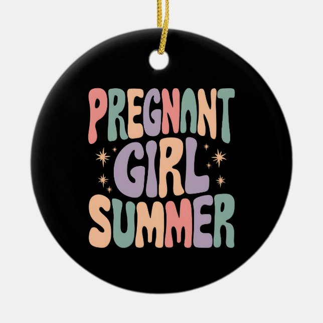 Gravid Visa gravida sommarbabyskor för gravida fli Julgransprydnad Keramik (Framsidan)
