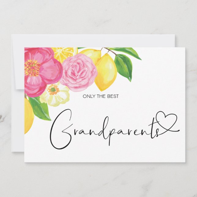 Gravid Visa Underbar Grandparent Baby Blommigt Kort (Framsida)