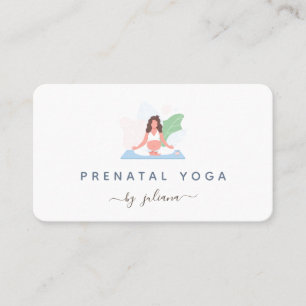 Gravid Woman Yoga-instruktör Minimalist Bohemian Visitkort