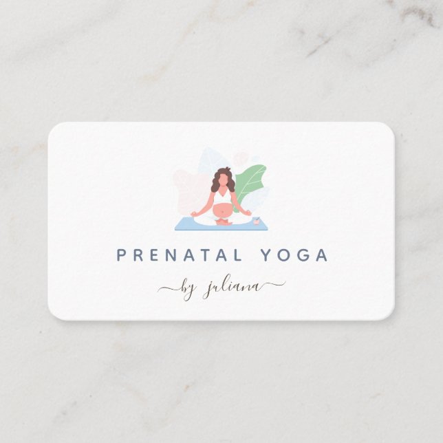 Gravid Woman Yoga-instruktör Minimalist Bohemian Visitkort (Framsida)