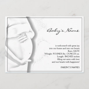 Gravida Belly Baby Sketch Announcement Meddelande