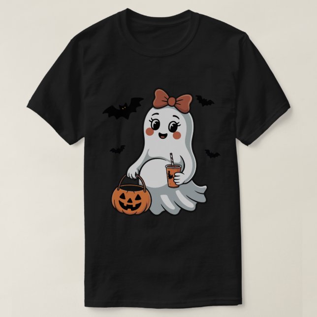 Gravida Ghost Halloween-meddelande | Moderskap T Shirt (Design framsida)