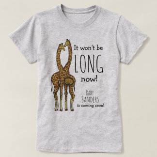 Gravida Giraffe-par med anpassade namn T Shirt