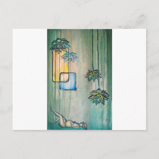 Gravida kvinnor med Lotus Flowers Meddelande Vykort