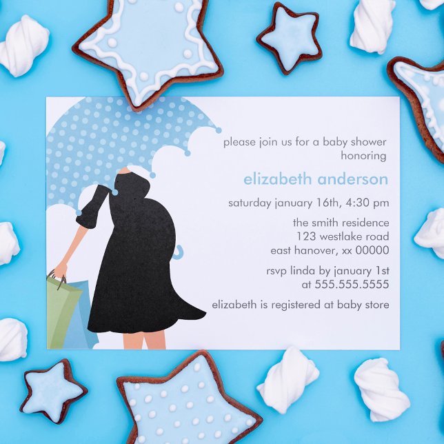 Gravida Mamma babyskor {blue} Inbjudningar (Skapare uppladdad)