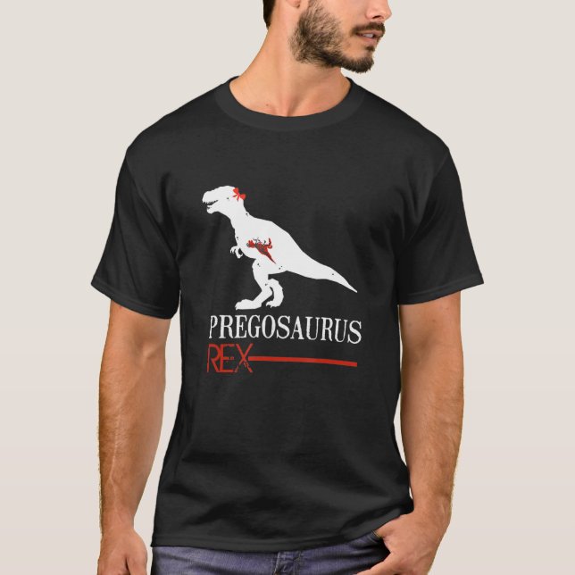 Gravida Pregosaurus Dinosaur Rex annons Hal T Shirt (Framsida)