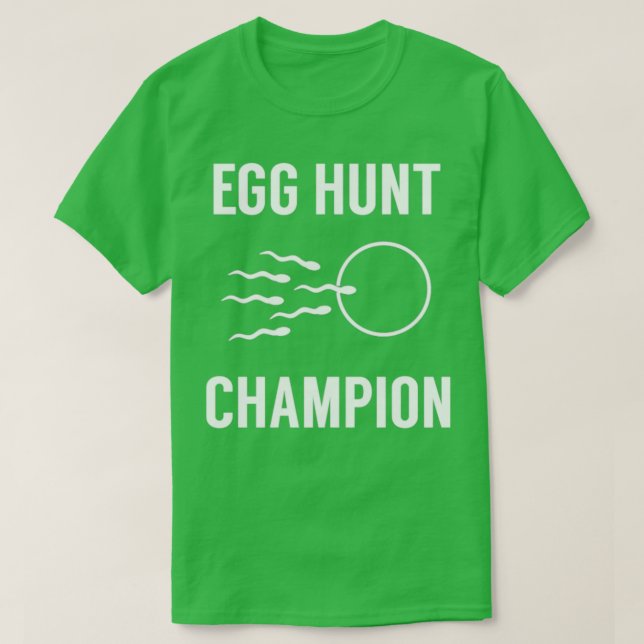 Graviden Egg Hunt Champion Funny Pappa Påsk T Shirt (Design framsida)