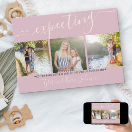 Graviden elegant Script 3-kvadratisk foto Flicka Meddelande