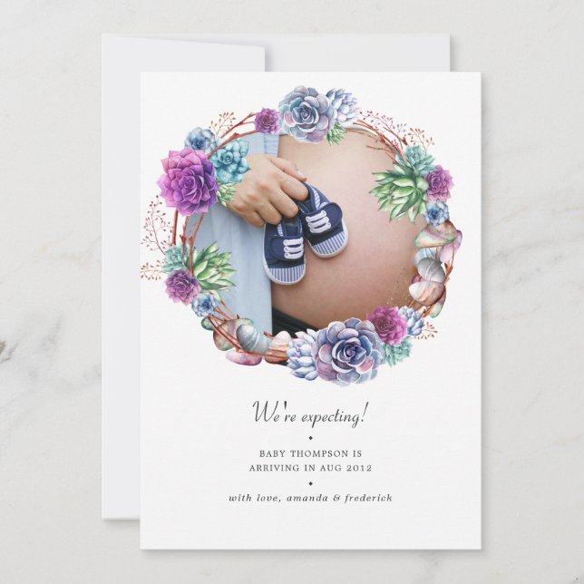 Graviden Foto för vattenfärgssuckerkulturer Meddelande (Framsida)