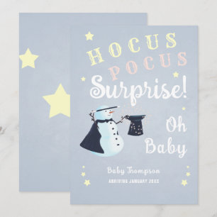 Graviden Hocus Pocus Surprise Baby Winter Snögubbe Inbjudningar