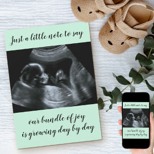 Graviden Mint Grönt Anpassningsbar Sonogram Photo Meddelande