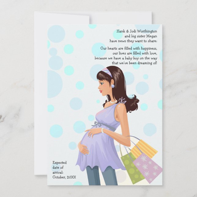 Graviden moderskap Mamma (Boy) Meddelande (Framsida)