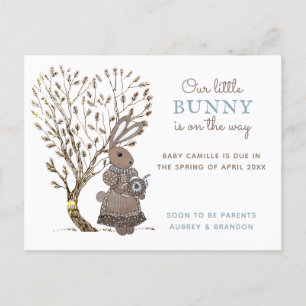 Graviden om vår lilla Bunny Woodland Meddelande Vykort