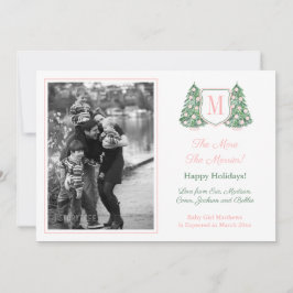 Graviden Preppy Rosa Flicka-Helgdagar Meddelande