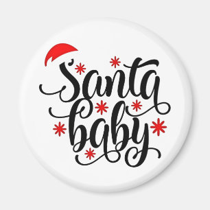 Graviden Santa Baby Meddelande om jultomten Magnet