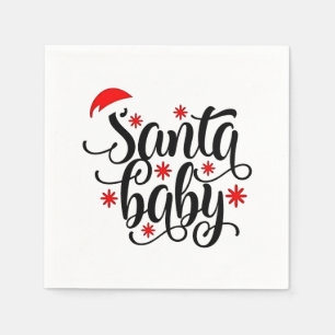 Graviden Santa Baby Meddelande om jultomten Pappersservett