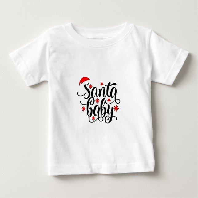 Graviden Santa Baby Meddelande om jultomten T Shirt (Framsida)