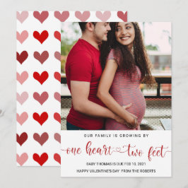 graviden valentine baby, kärlek hjärta julkort