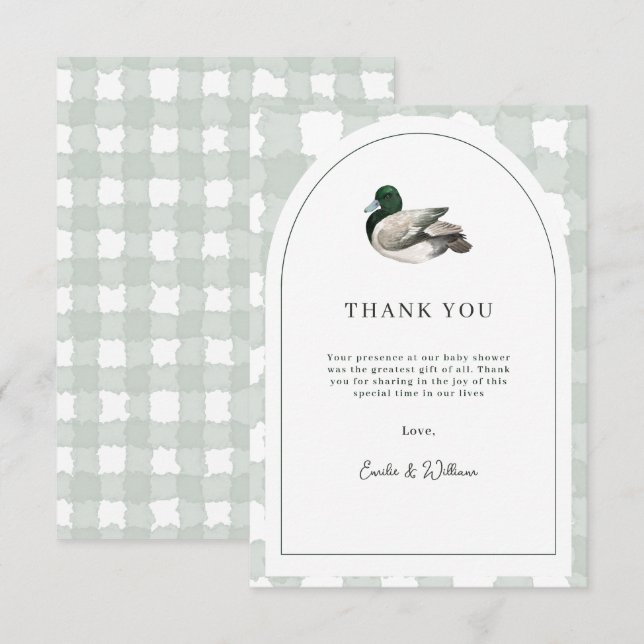 Gravidfest för bebis med storsnäppa Könsneutral gr Tack Kort (Fram/baksida)