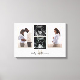Graviditet 4 foto Collage Monogram Initial Canvastryck