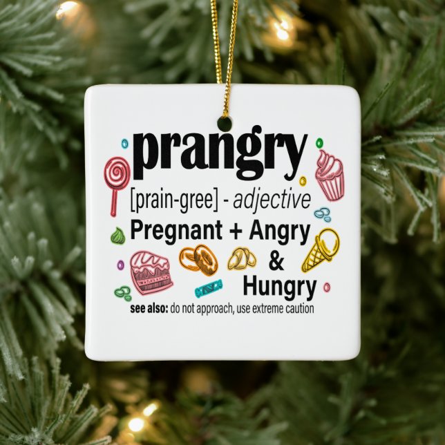 Graviditet + Arg och Hungrigt = Gravid Julgransprydnad Keramik (Träd)