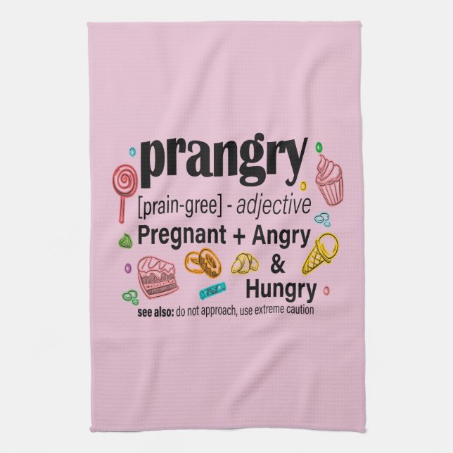 Graviditet + Arg och Hungrigt = Gravid Kökshandduk (Vertikal)