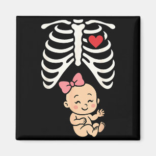 Graviditet Baby Flicka Revben Mamma Söt Spädbarn P Magnet