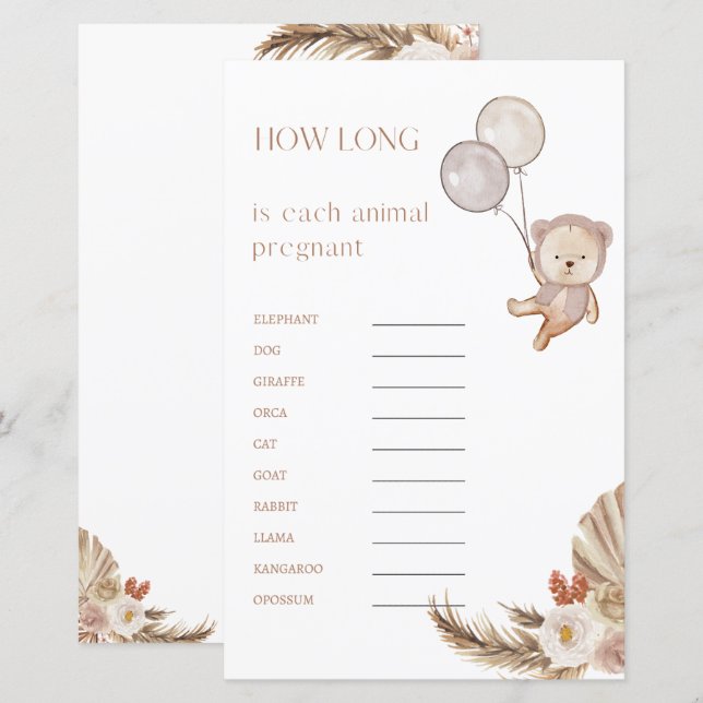 Graviditet Baby Shower Lek Hur Lång Tid Gravid (Fram/baksida)