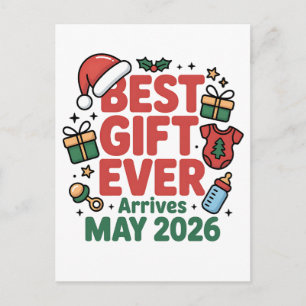 Graviditet Jul Bästa Gåva Någonsin Anländer Maj 20 Helg Vykort