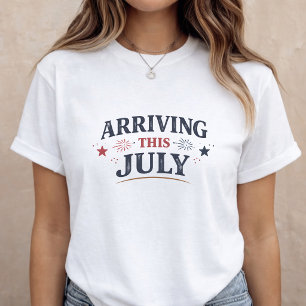 Graviditet Meddelande Mamman ska bli 4 juli T Shirt