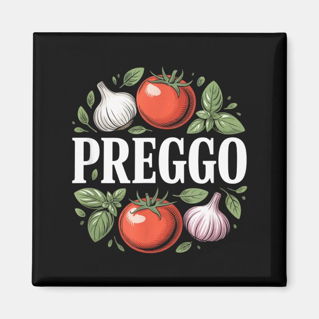Graviditet Meddelande Prego Pasta sås Rolig Pre Magnet (Framsidan)
