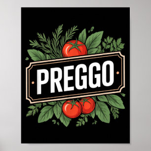 Graviditet Meddelande Prego Pasta Sås Rolig Pre Poster