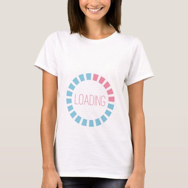 Graviditets-T-Shirt med Laddnings-Text T Shirt (Framsida)
