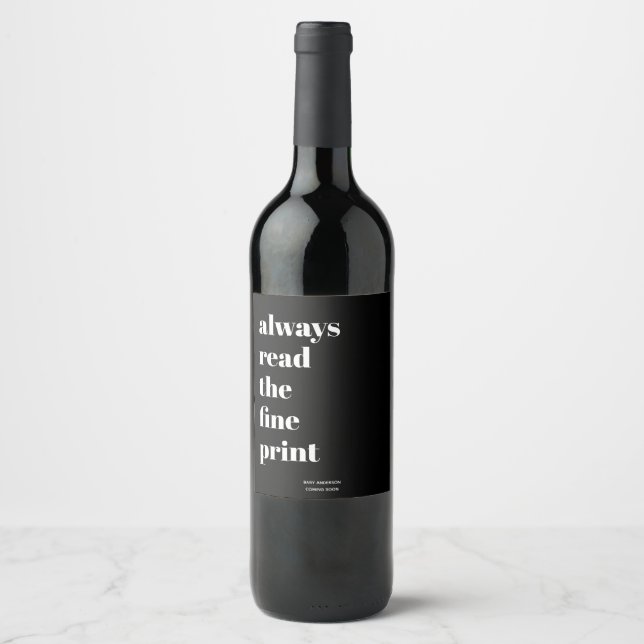 Graviditetsannonserande vinetiketter vinflaska etikett (Framsida)