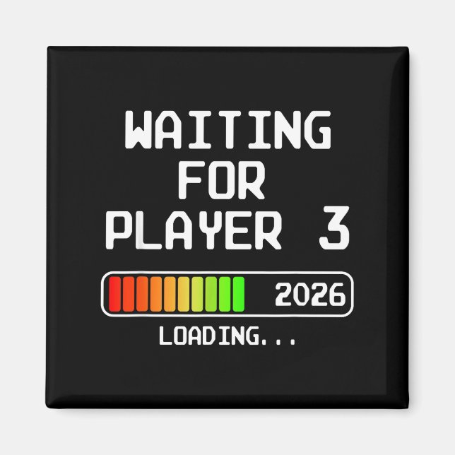 Graviditetsannonsering 2026 Väntar på spelare 3 D Magnet (Framsidan)