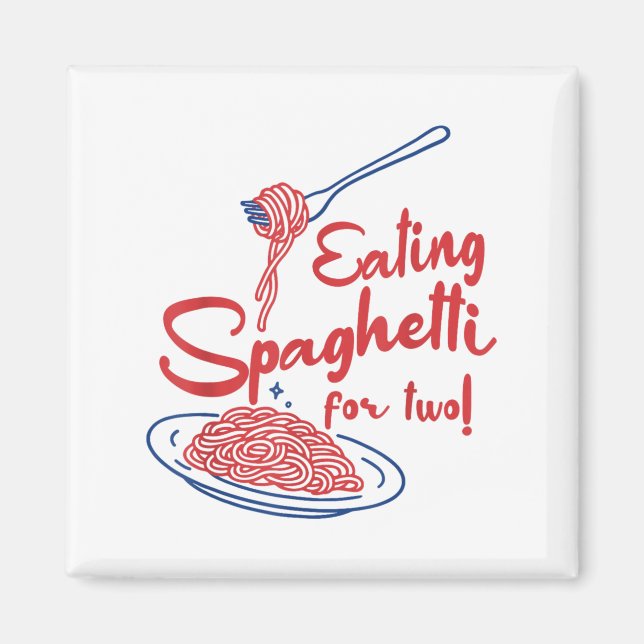 Graviditetsannonsering italiensk mamma äter Spaghe Magnet (Framsidan)