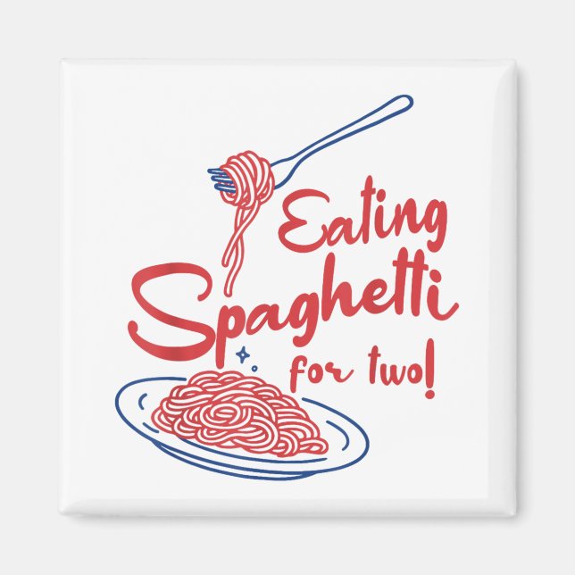 Graviditetsannonsering italiensk mamma äter Spaghe Magnet (Framsidan)