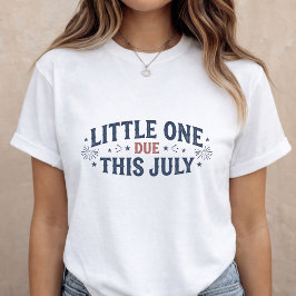 Graviditetsannonsering Mamman ska bli 4 juli T Shirt