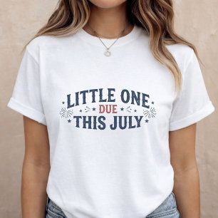 Graviditetsannonsering Mamman ska bli 4 juli T Shirt