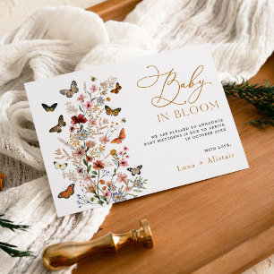 Graviditetsannonsering med Baby in Bloom Wildflowe Inbjudningar