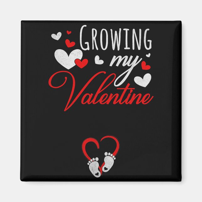 Graviditetsannonsering Ny Mamma Växer Min Valentin Magnet (Framsidan)