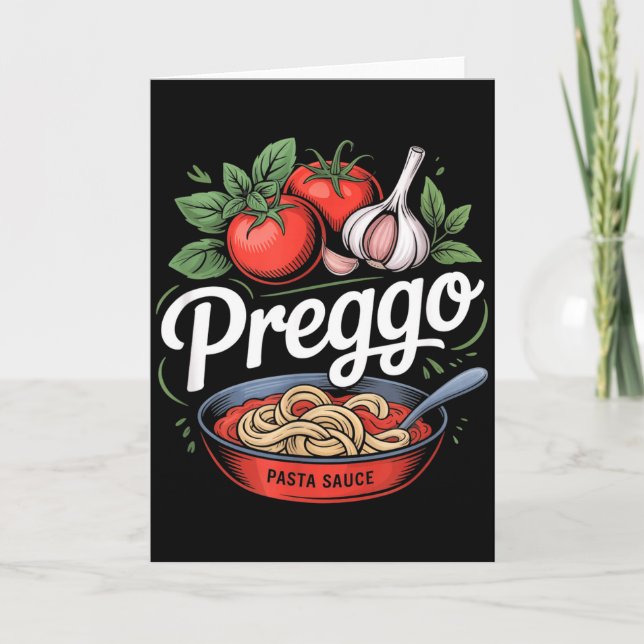 Graviditetsannonsering Prego Pasta sås Rolig Pre Kort (Framsida)