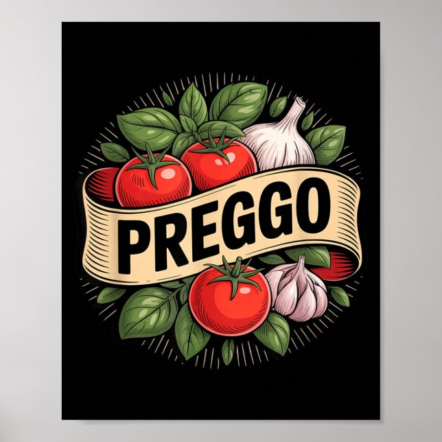 Graviditetsannonsering Prego Pastasås Rolig Pre Poster (Framsidan)