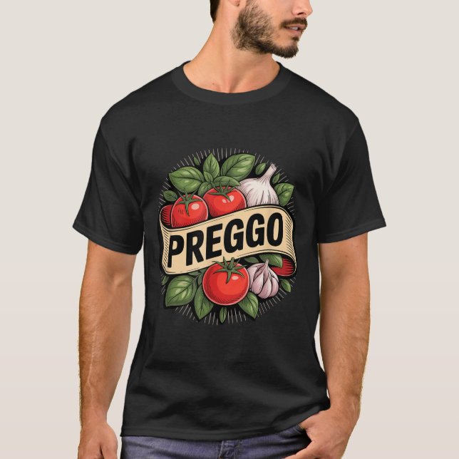 Graviditetsannonsering Prego Pastasås Rolig Pre T Shirt (Framsida)