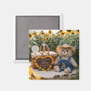 Graviditetsannonsering Solros teddy baby reveal Magnet