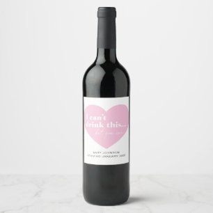 Graviditetsannonsering Vin eller Mousserande Vin E Vinflaska Etikett