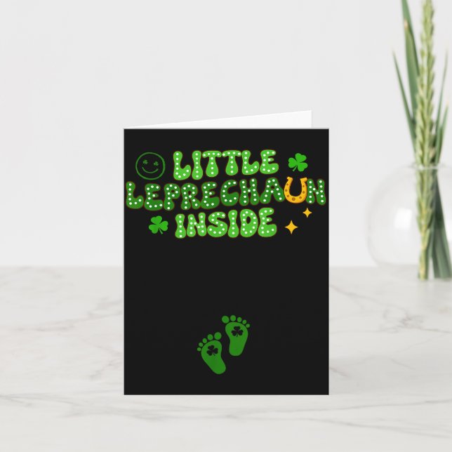 Graviditetsavslöjande St Patrick's Day-illustratio Kort (Framsida)