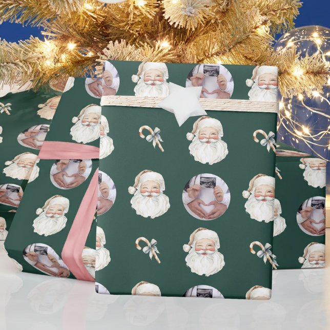 Graviditetsavslöjande Tomte Anpassad Foto Jul Presentpapper (Skapare uppladdad)