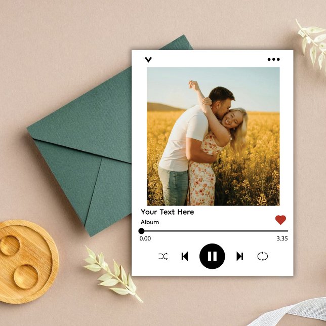 Graviditetskort med sångalbumfoto inbjudningar (Song Album Photo Pregnancy Announcement Card)